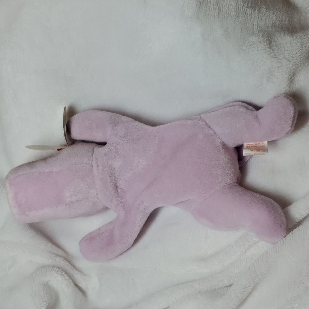Happy the hippo, Ty beanie Babies Collect Mint Retired 1994 Purple Hippopotamus - Picture 4 of 7
